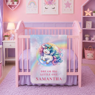 Polaire Couverture de bébé cadeau licorne pastel mignonne