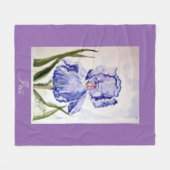 Polaire Couverture de bébé d'aquarelle d'iris (Devant (Horizontal))