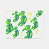 Polaire Couverture de bébé de tortue de mer verte (Devant (Horizontal))