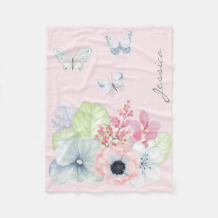 Polaire Couverture de bébé d'ouatine de fleurs et de