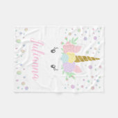 Polaire Couverture de bébé licorne personnalisée (Devant (Horizontal))