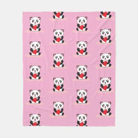 Polaire Couverture de chasse Kawaii Panda pour enfants (Devant)
