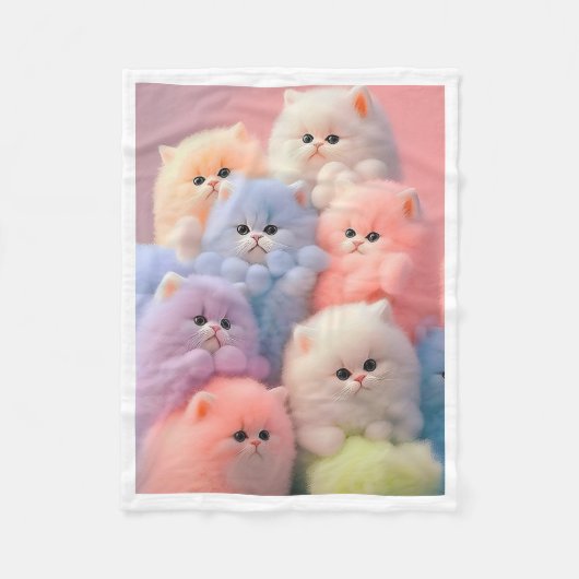 Polaire Couverture de chatons pastel moelleux (Devant)