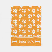 Polaire Couverture de chien confortable Orange personnalis (Devant)