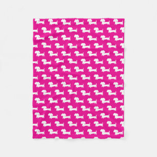 Polaire Couverture de chien Dachshund Wiener Hot Pink