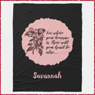 Polaire Couverture de citation de la Bible noire et rose