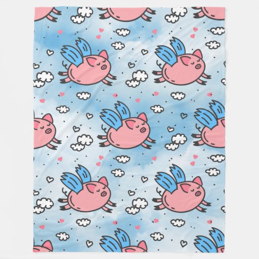 Polaire couverture de cochons volants (Devant)