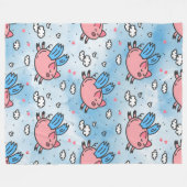 Polaire couverture de cochons volants (Devant (Horizontal))