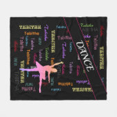 Polaire Couverture de danse avec nom personnalisé partout (Devant (Horizontal))