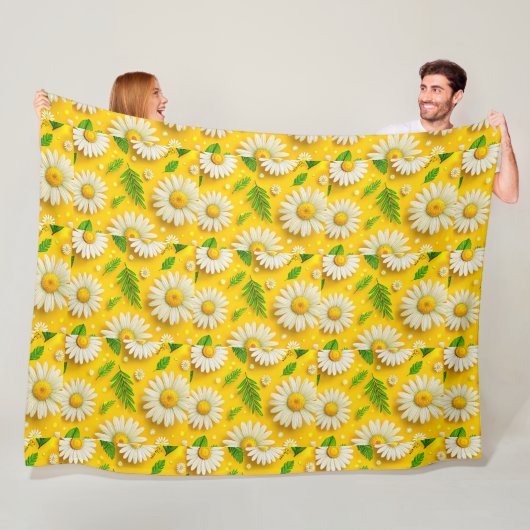 Polaire Couverture de décoration florale Marguerite Jaune (En situation)