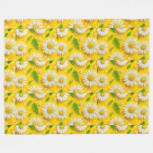 Polaire Couverture de décoration florale Marguerite Jaune (Devant (Horizontal))