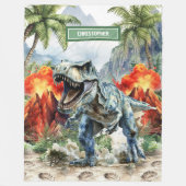 Polaire Couverture de dinosaure en colère personnalisée av (Devant)