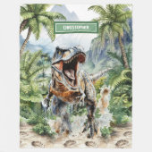 Polaire Couverture de dinosaure Fierce personnalisée avec  (Devant)