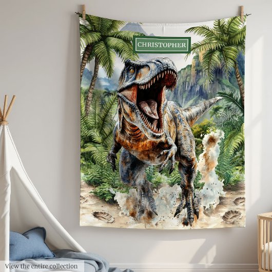 Polaire Couverture de dinosaure Fierce personnalisée avec 