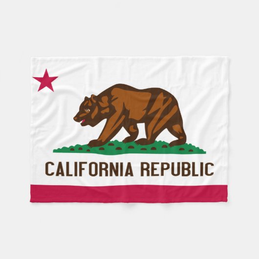 Polaire Couverture de drapeau d'ours de la Californie (Devant (Horizontal))