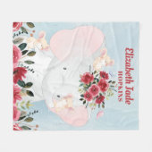 Polaire Couverture de fille avec fleurs de marron bordeaux (Devant (Horizontal))