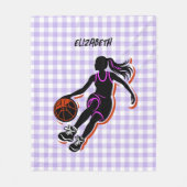 Polaire Couverture de fille de basket-ball personnalisée (Devant)