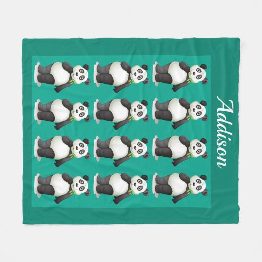 Polaire Couverture de flanelle de Panda précieuse (Devant (Horizontal))