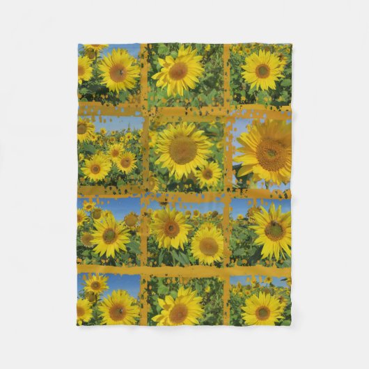 Polaire couverture de fleurs d'été jaune (Devant)