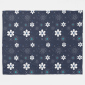 Polaire couverture de fleurs d'hiver de minuit (Devant (Horizontal))