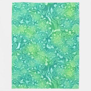 Polaire couverture de fleurs en batik vert