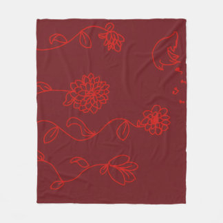 Polaire Couverture de fleurs rouges