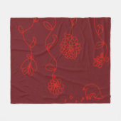 Polaire Couverture de fleurs rouges (Devant (Horizontal))