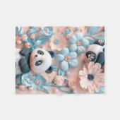 Polaire Couverture de jet ADOM Panda Mignon Floral (Devant (Horizontal))