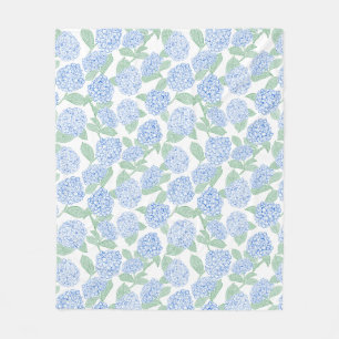 Polaire Couverture de jet en fleurs d'hortensia bleue et v