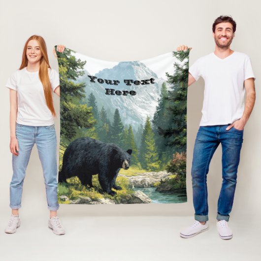 Polaire Couverture de jet nature Ourse noire (En situation)