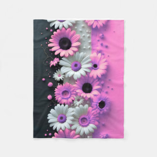 Polaire Couverture de jetée florale rose ADOM Pink Daisy