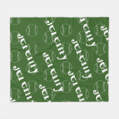 Polaire Couverture de la flotte de baseball Green & White (Devant (Horizontal))