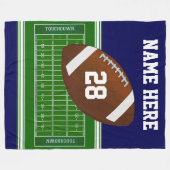 Polaire Couverture de la flotte de football Votre nom, num (Devant (Horizontal))