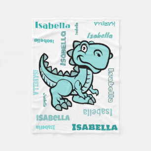 Polaire Couverture de la flotte de T Rex Dinosaur turquois