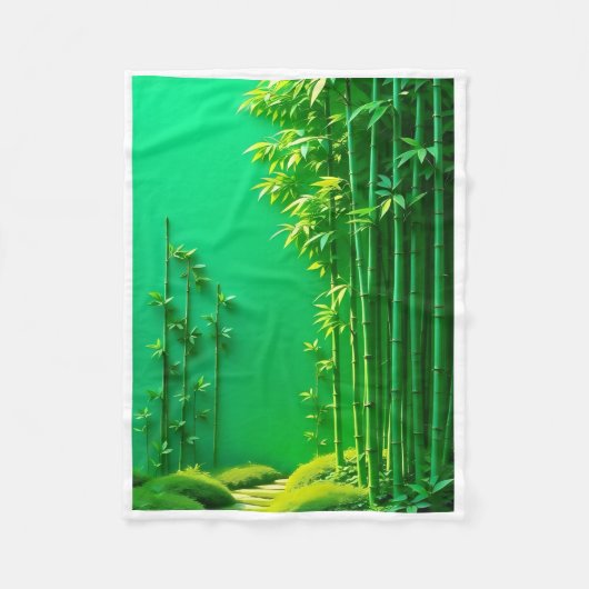 Polaire Couverture de la forêt de bambou vert ADOM (Devant)
