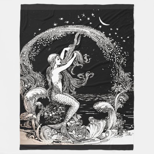 Polaire couverture de la sirène d'impression vintage (Devant)