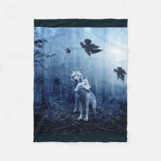Polaire couverture de loup, jet de loups blancs, décor de