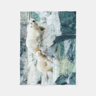 Polaire Couverture de maman d'ours blanc et d'ouatine de