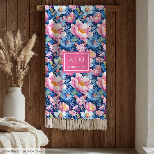 Polaire Couverture de monogramme rose pâle pour elle ultra