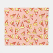 Polaire Couverture de motif de dessin de tranche de pizza (Devant (Horizontal))