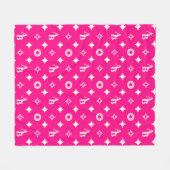 Polaire Couverture de Motif de monogramme initial rose cha (Devant (Horizontal))