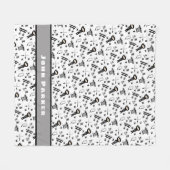 Polaire Couverture de motif de Ninja avec le nom, gris (Devant (Horizontal))