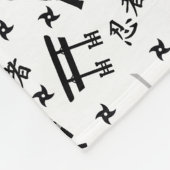 Polaire Couverture de motif de Ninja avec le nom, gris (Coin)