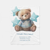 Polaire Couverture de naissance statistiques bébé ours ble (Devant)