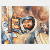 Polaire Couverture de navire Rocket Black Skin Boys's Birt (Devant (Horizontal))