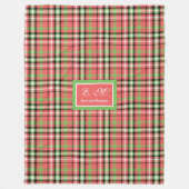 Polaire Couverture de Noël à monogramme avec accent tartan (Devant)