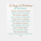 Polaire Couverture de Noël avec poème 12 jours de Noël (Devant)