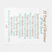 Polaire Couverture de Noël avec poème 12 jours de Noël (Devant (Horizontal))