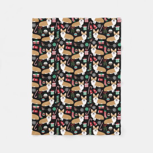 Polaire Couverture de Noël de Corgi (Devant)