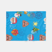Polaire couverture de noël emoji poop (Devant (Horizontal))